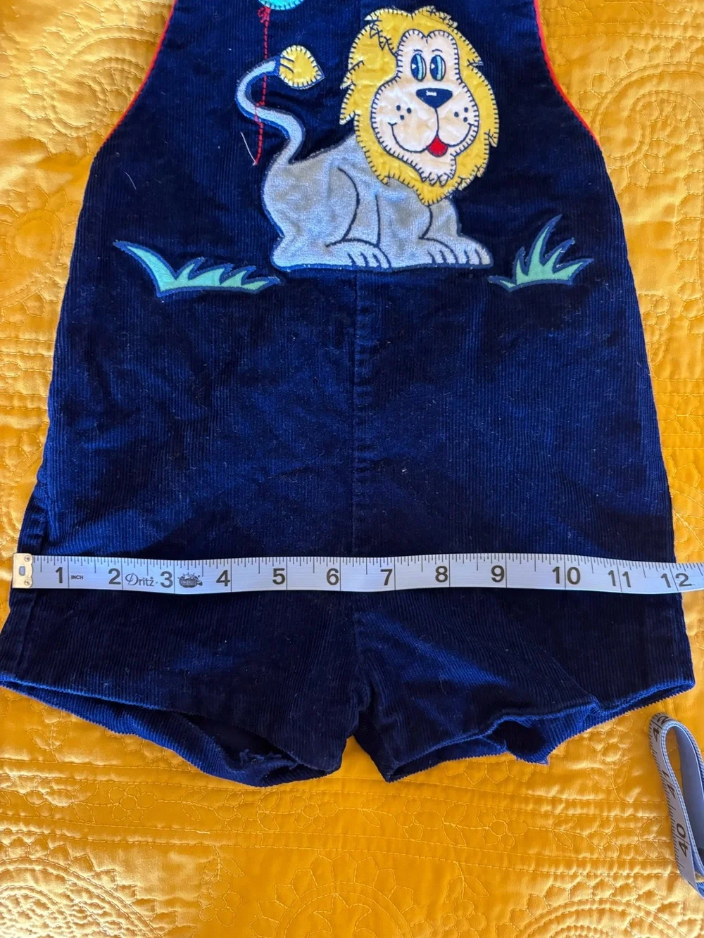Vintage Baby Boy Lion Corduroy Overalls